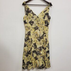 Vintage Touche Womens Y2K Dark Floral Babydoll Fairy Dress Size 10 Yellow Preppy